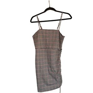 Stylish Black and White Checkered Mini Dress